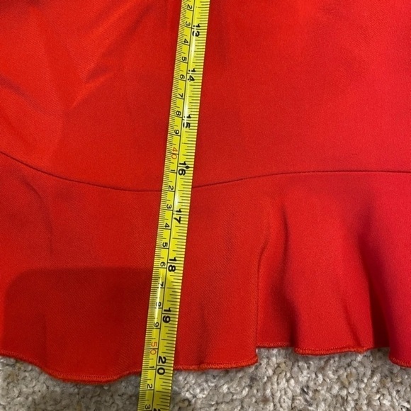 A.L.C. Women’s Ann Peplum Blouse Red Size 0 3/4 Sleeve Workwear Business Top - Picture 4 of 7